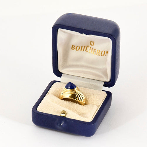 Bague 54 BOUCHERON - Jaïpur - Bague or jaune et cabochon de lapis-lazuli 58 Facettes DV11687-1-54-3