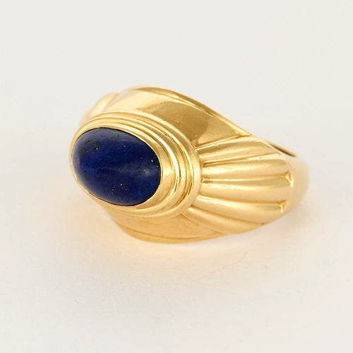 Bague 54 BOUCHERON - Jaïpur - Bague or jaune et cabochon de lapis-lazuli 58 Facettes DV11687-1-54-3