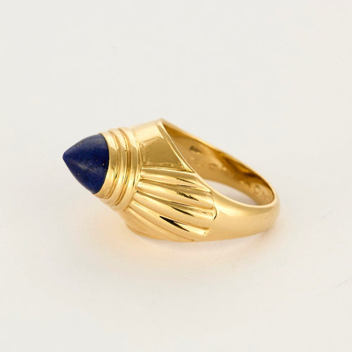 Bague 54 BOUCHERON - Jaïpur - Bague or jaune et cabochon de lapis-lazuli 58 Facettes DV11687-1-54-3