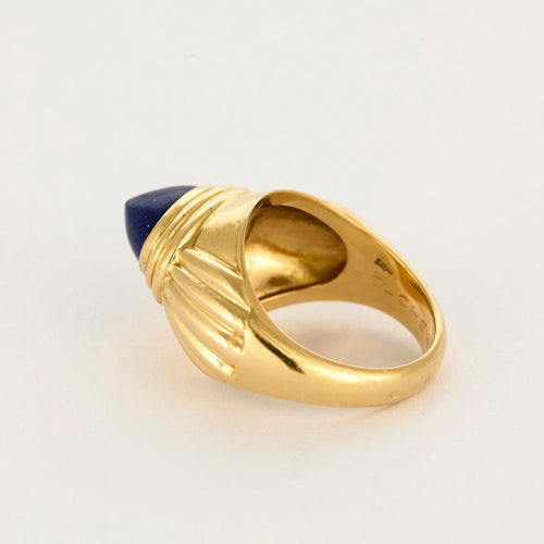 Bague 54 BOUCHERON - Jaïpur - Bague or jaune et cabochon de lapis-lazuli 58 Facettes DV11687-1-54-3