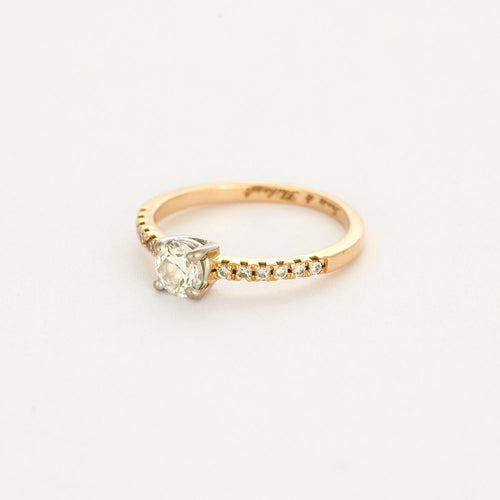 Bague 48 Bague solitaire or jaune et diamants 58 Facettes DV5464-1-48-2