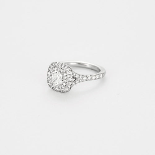 Bague 47 Tiffany & Co. Bague TIFFANY & CO - Bague Soleste Diamant taille coussin 58 Facettes DV9507-1-47-2