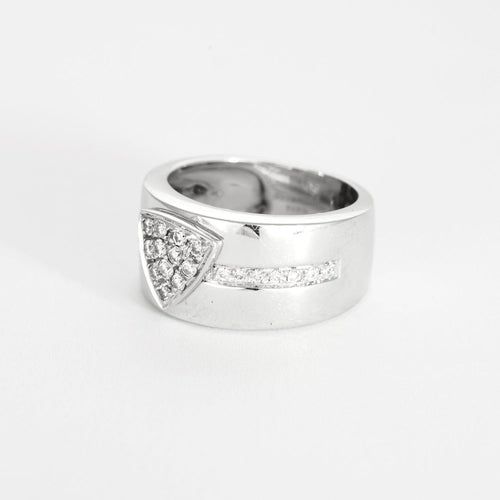 Bague 51 Mauboussin - Bague bandeau en or blanc et diamants 58 Facettes DV11497-3-51-2