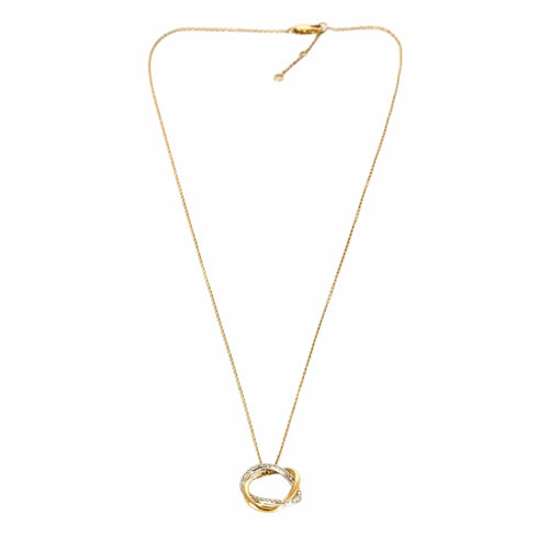 Collier POIRAY - Collier tresse or jaune, or blanc et diamants 58 Facettes DV12156-1