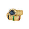Bague 52 Bague jonc croisé en or jaune, diamants, saphir, rubis et émeraude 58 Facettes DV0302-5-52-1