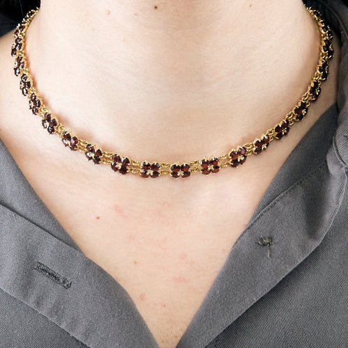 Collier Collier en or jaune et grenat 58 Facettes DV11262-6