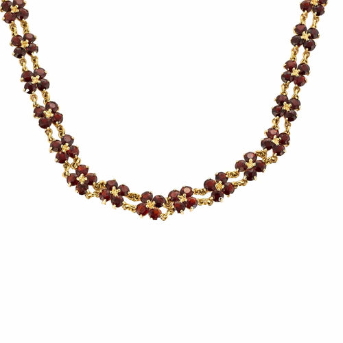 Collier Collier en or jaune et grenat 58 Facettes DV11262-6