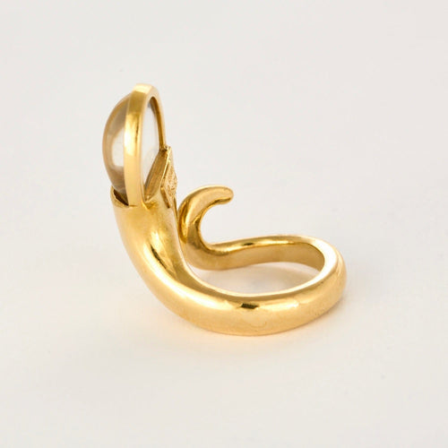 ILIAS ALAOUINIS - Bague en or jaune, pierre de lune
