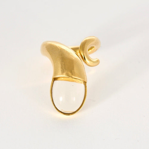 Bague 52 ILIAS LALAOUNIS - Bague Vintage en or jaune, pierre de lune 58 Facettes DV0960-6-52-2