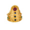 Bague 57 ILIAS - LALAOUNIS - Bague en or jaune , rubis, saphir, émeraude 58 Facettes DV0960-1-57-3