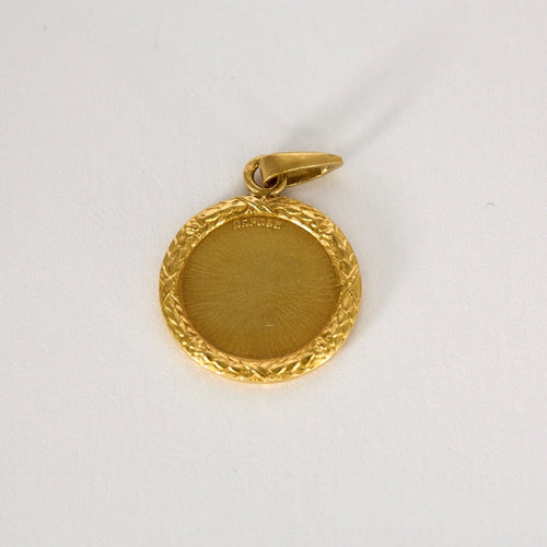 Pendentif AUGIS - Médaille sentimentale en or jaune et rubis. 58 Facettes DV11262-3