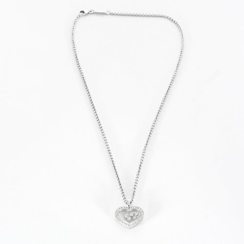 Collier CHOPARD - HAPPY DIAMOND - HEART - Collier or gris et diamants 58 Facettes DV0958-1
