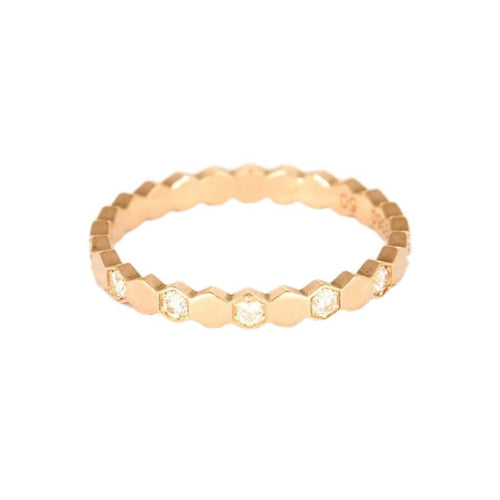 Bague 50 CHAUMET - Bee my Love - Alliance or rose et diamants 58 Facettes DV7745-1-50-2