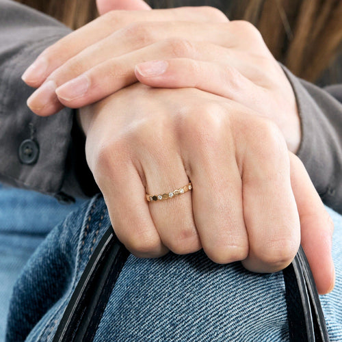 Bague 50 CHAUMET - Bee my Love - Alliance or rose et diamants 58 Facettes DV7745-1-50-2