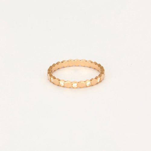 Bague 50 CHAUMET - Bee my Love - Alliance or rose et diamants 58 Facettes DV7745-1-50-2