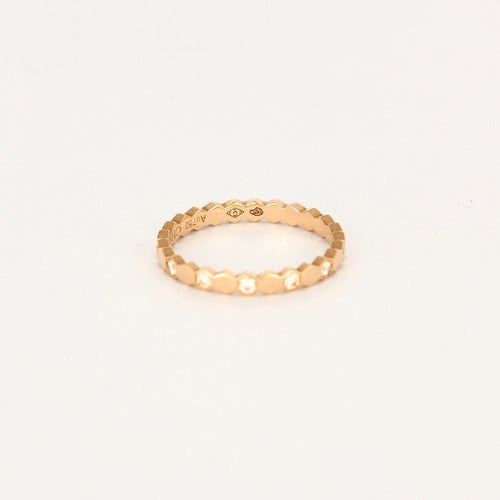 Bague 50 CHAUMET - Bee my Love - Alliance or rose et diamants 58 Facettes DV7745-1-50-2