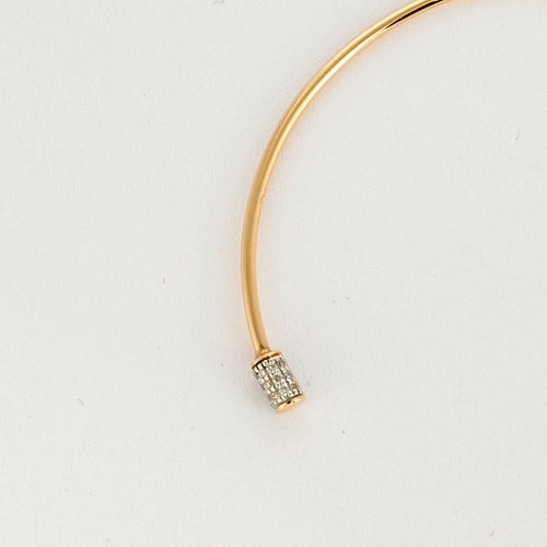 Bracelet GINETTE NY -  “Single diamond choker bangle” - Bracelet jonc en or rose et diamants 58 Facettes DV11308-1