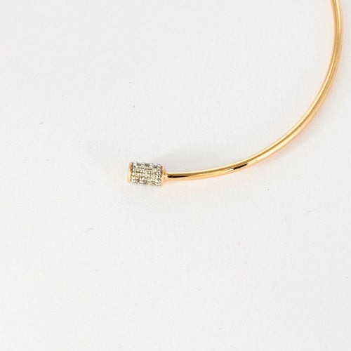 Bracelet GINETTE NY -  “Single diamond choker bangle” - Bracelet jonc en or rose et diamants 58 Facettes DV11308-1