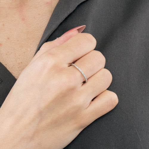Bague 56 MAUBOUSSIN - Fine alliance or blanc et diamants 58 Facettes DV11922-5-56-3