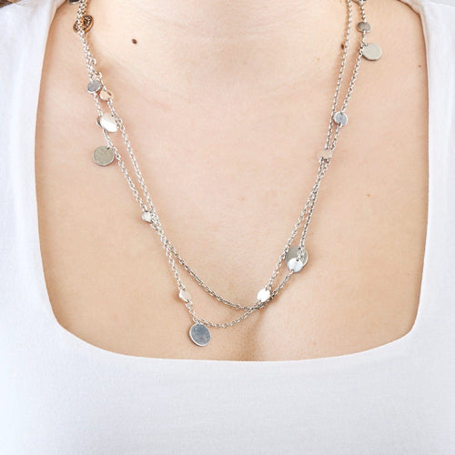 Collier HERMES - Confettis - Sautoir en argent et or rose 58 Facettes DV0481-2