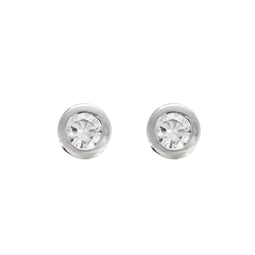 Boutons d'oreilles en or gris et diamants 58 Facettes DV11069-4