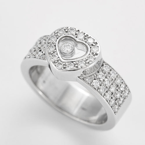 Bague 52 CHOPARD - Happy diamond Heart - Bague en or gris et diamants 58 Facettes DV12128-1-52-1