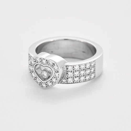 Bague 52 CHOPARD - Happy diamond Heart - Bague en or gris et diamants 58 Facettes DV12128-1-52-1