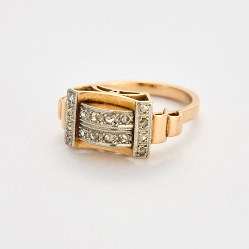 Bague 52 Bague en platine, or jaune et diamants 58 Facettes DV9692-12-52-2