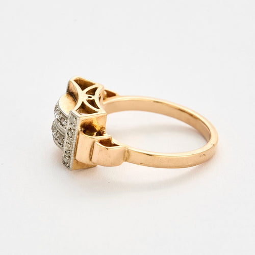 Bague 52 Bague en platine, or jaune et diamants 58 Facettes DV9692-12-52-2