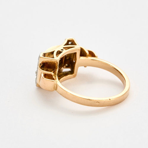 Bague 52 Bague en platine, or jaune et diamants 58 Facettes DV9692-12-52-2