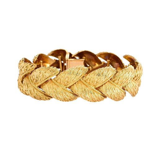 Bracelet Bracelet feuillagé en or jaune 58 Facettes DV4373-6