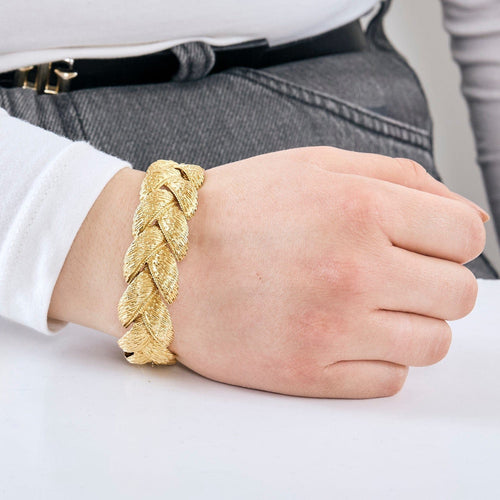 Bracelet Bracelet feuillagé en or jaune 58 Facettes DV4373-6