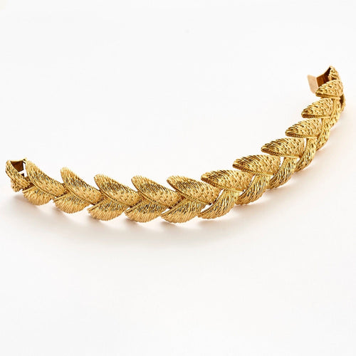 Bracelet Bracelet feuillagé en or jaune 58 Facettes DV4373-6
