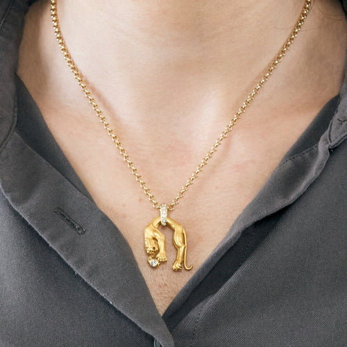 Collier CARRERA Y CARRERA - Collier Panthère or jaune et diamants 58 Facettes DV11763-1
