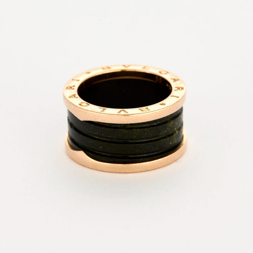 Bague 55 BULGARI - B ZERO - Edition spéciale- Bague en or rose et marbre vert 58 Facettes DV0964-1-DV0882-1