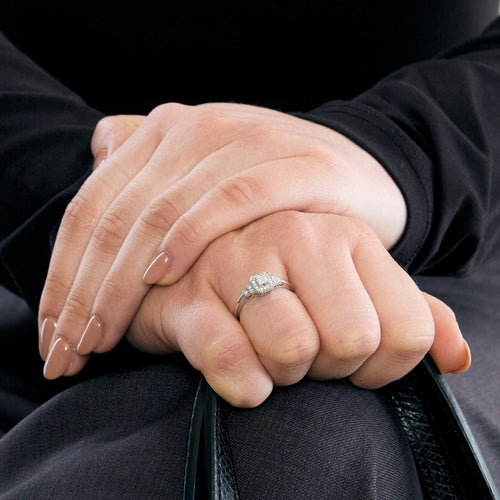 Bague 50 Mauboussin - Bague Solitaire Un Automne 1930 n°1 or gris et diamants. 58 Facettes DV12035-1-50-2