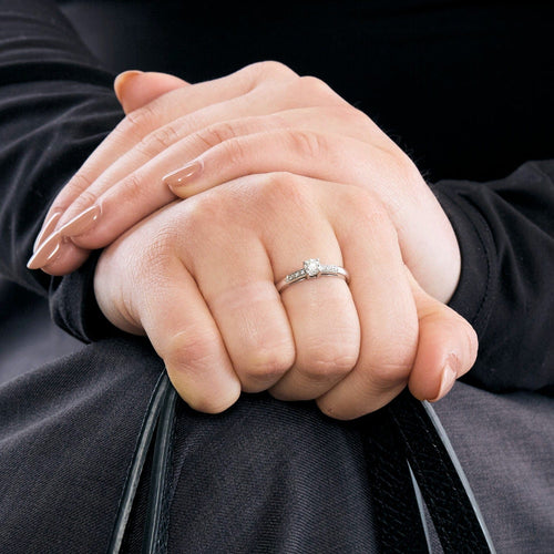 Bague 55 MAUBOUSSIN - Tu es le sel de ma vie n°3 - Solitaire or blanc et diamants 58 Facettes DV0939-1-DV0882-1