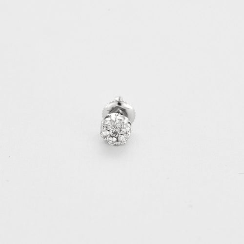 Boutons d'oreilles en or gris et diamants 58 Facettes DV12539-2