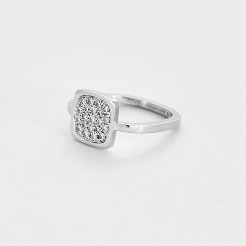 Bague 51 DINH VAN - Impression - Petit Modèle - Bague en or gris et diamants 58 Facettes DV0963-1-51-2