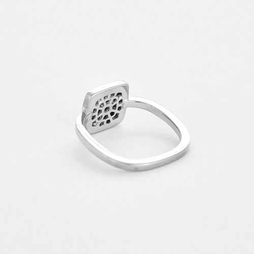 Bague 51 DINH VAN - Impression - Petit Modèle - Bague en or gris et diamants 58 Facettes DV0963-1-51-2