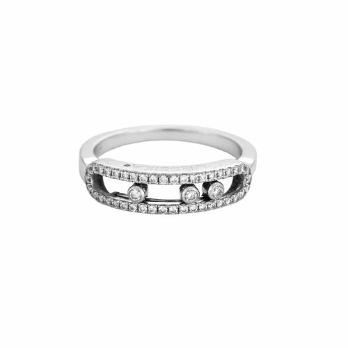 Bague 53 MESSIKA - Bague Baby Move en or blanc 18K (750 Millièmes) pavée de diamants 58 Facettes DV12249-1-53-2