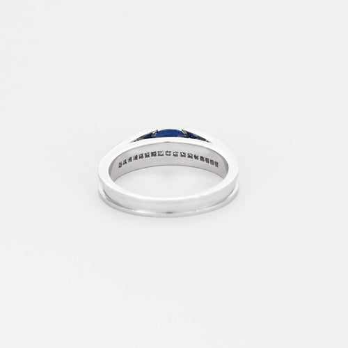 Bague en or gris saphir et diamants