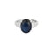 Bague 53 Bague solitaire en or gris avec saphir épaulé de diamants 58 Facettes DV0120-16-53-2