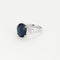 Bague 53 Bague solitaire en or gris avec saphir épaulé de diamants 58 Facettes DV0120-16-53-2