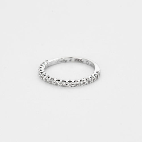 Bague 47 Demie Alliance en or gris et diamants 58 Facettes DV12420-3-47-2