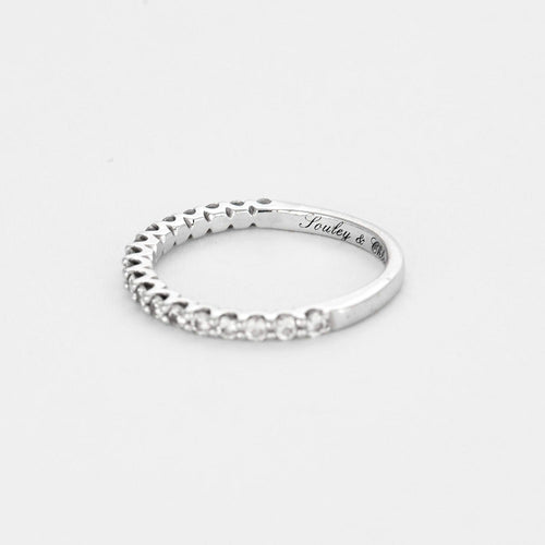 Bague 47 Demie Alliance en or gris et diamants 58 Facettes DV12420-3-47-2