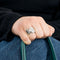 Bague 52 CHAUMET - Lien -  Large Bague en or gris serti d'un lien orné de petits diamants 58 Facettes DV11308-2-52-9