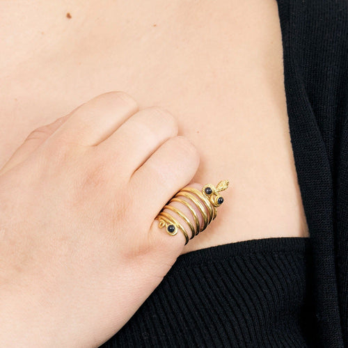 Bague 45 Bague Serpent en or jaune et saphirs 58 Facettes DV0960-14-45-3