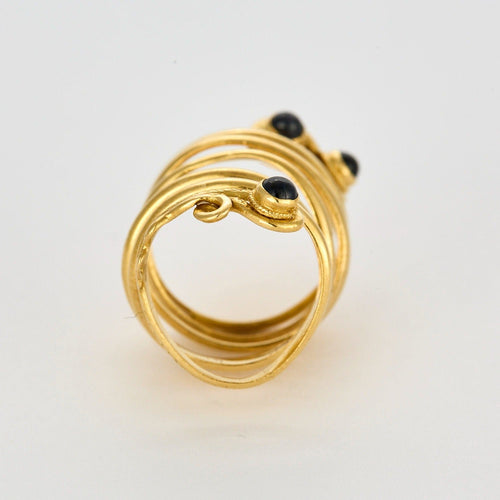 Bague 45 Bague Serpent en or jaune et saphirs 58 Facettes DV0960-14-45-3