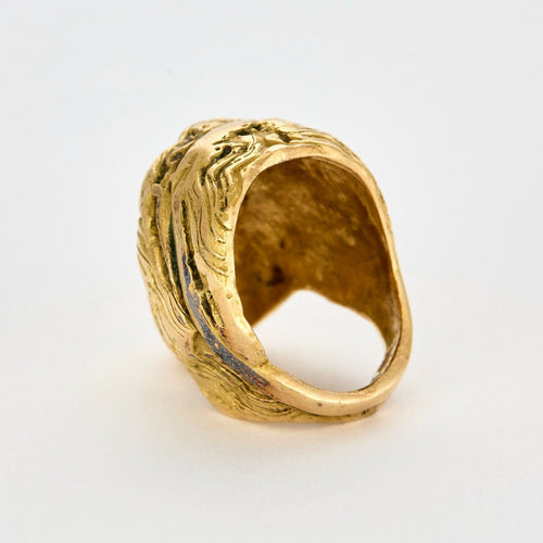 Bague 48 Bague sculpturale à motif de femme en or jaune 58 Facettes DV0960-13-48-2